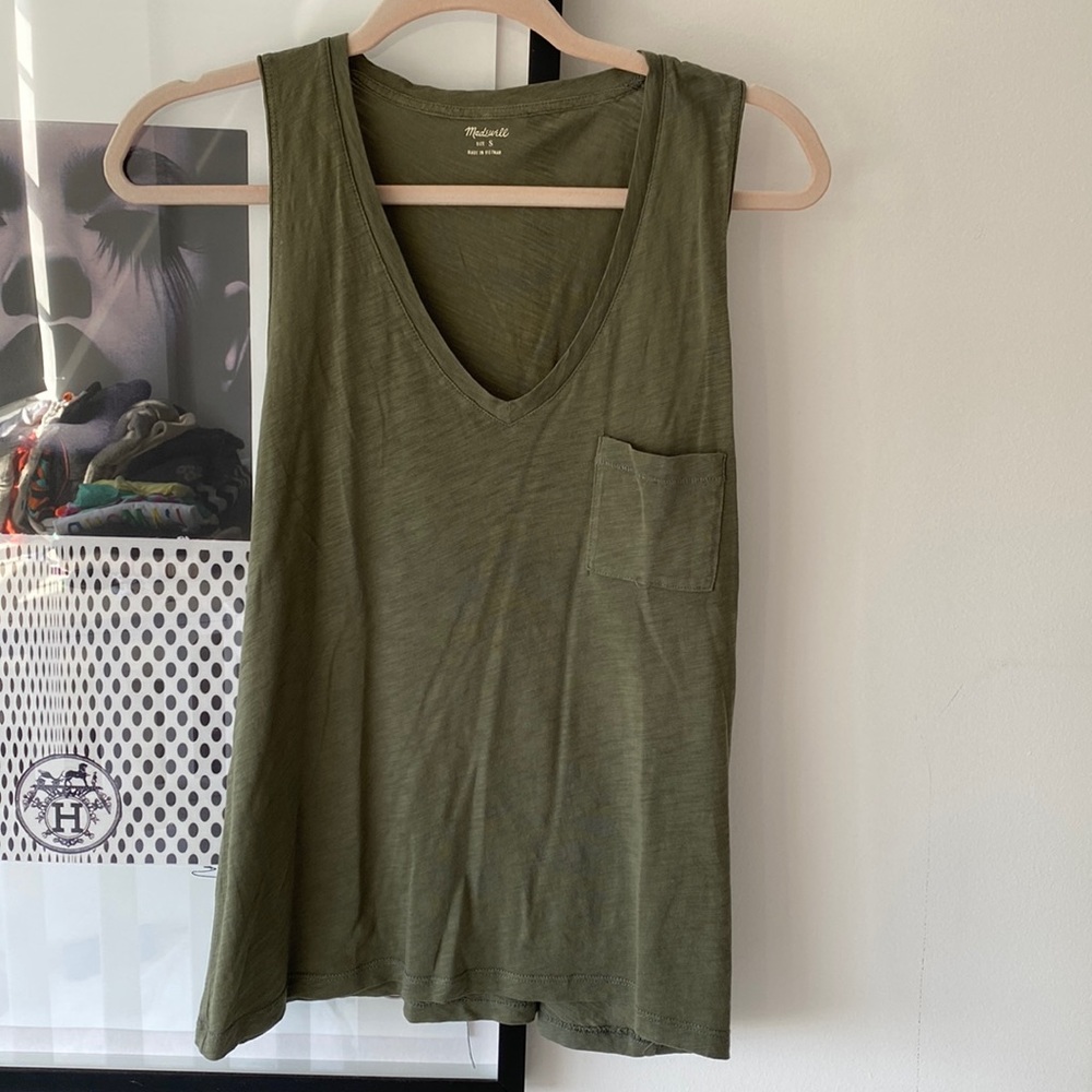 Madewell tank top. Size S. Green